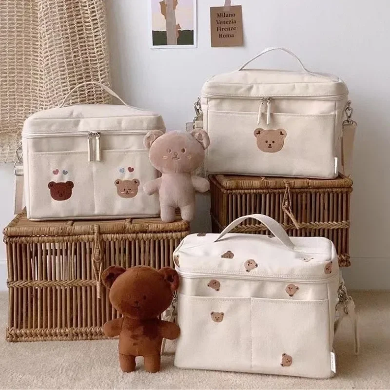 16259-j7osf5.jpg Bolso pañalera aislante de oso de peluche. Estilo coreano. - Image 6