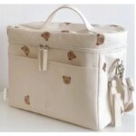Bolso pañalera aislante de oso de peluche. Estilo coreano.