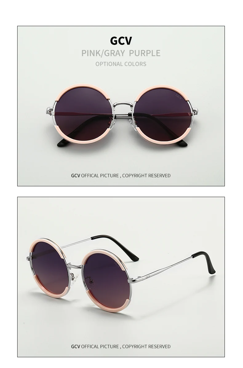 Lentes de sol para mujer. GCV-gafas de sol clásicas para hombre y mujer, lentes de sol con montura redonda, estilo Punk, polarizadas de Metal Lentes de sol para mujer. GCV-gafas de sol clásicas para hombre y mujer, lentes de sol con montura redonda, estilo Punk, polarizadas de Metal