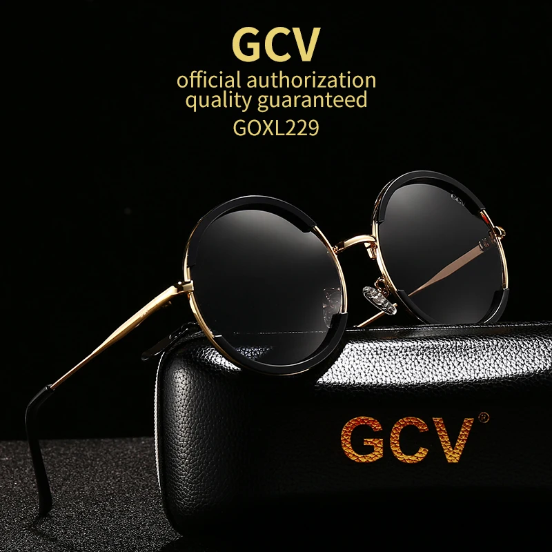 Lentes de sol para mujer. GCV-gafas de sol clásicas para hombre y mujer, lentes de sol con montura redonda, estilo Punk, polarizadas de Metal Lentes de sol para mujer. GCV-gafas de sol clásicas para hombre y mujer, lentes de sol con montura redonda, estilo Punk, polarizadas de Metal