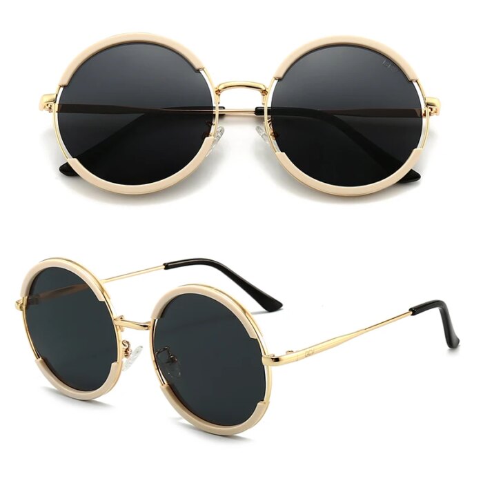 Lentes de sol para mujer. GCV-gafas de sol clásicas para hombre y mujer, lentes de sol con montura redonda, estilo Punk, polarizadas de Metal - Image 4