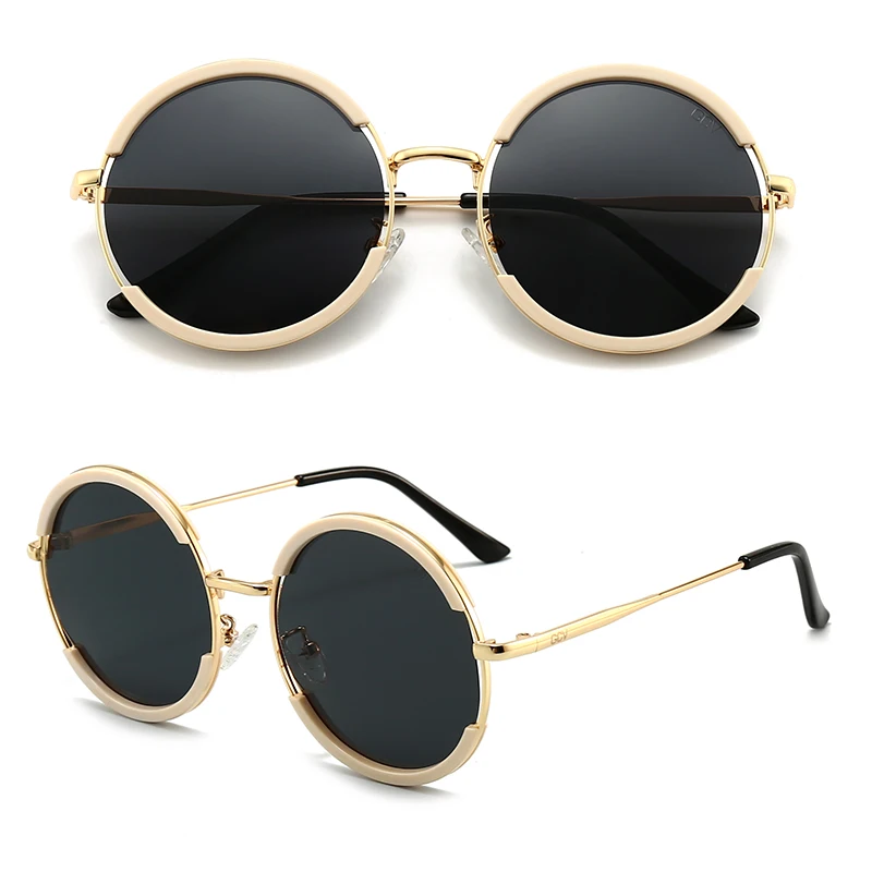 16336-ubptxk.jpg Lentes de sol para mujer. GCV-gafas de sol clásicas para hombre y mujer, lentes de sol con montura redonda, estilo Punk, polarizadas de Metal - Image 4