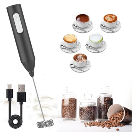Mini Espumador de leche recargable por USB, máquina de espuma de 3 velocidades, batidor de café, batidor de huevos