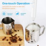 Mini Espumador de leche recargable por USB, máquina de espuma de 3 velocidades, batidor de café, batidor de huevos - Image 6