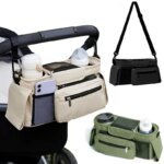 Bolsa colgante para carriola, bolsa para mamás, porta botellas, bolsas de pañales, accesorios para cochecito de bebé