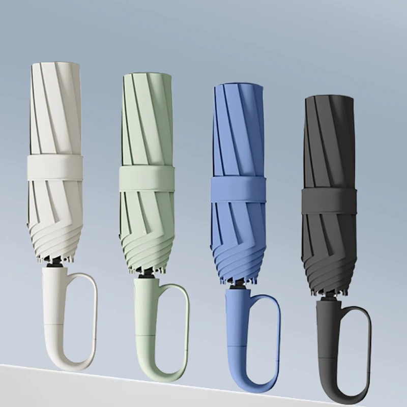 Paraguas automático grande de 24 varillas, Color sólido, ligero, plegable, gran formato, sombrilla para exteriores, protección UV Paraguas automático grande de 24 varillas, Color sólido, ligero, plegable, gran formato, sombrilla para exteriores, protección UV
