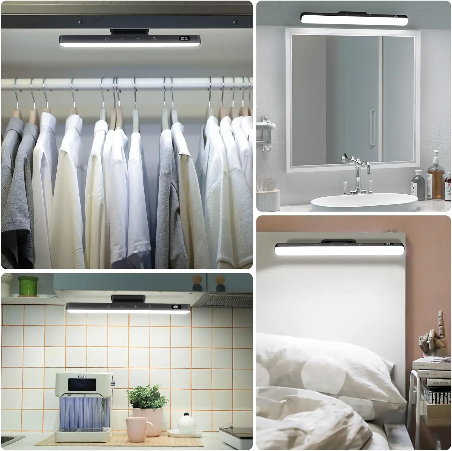 17188-0xcwpa.jpg Luz nocturna regulable de 5W, luz de maquillaje ajustable de 3 colores con 2500mAh recargable para armario, mesita de noche y escritorio - Image 3