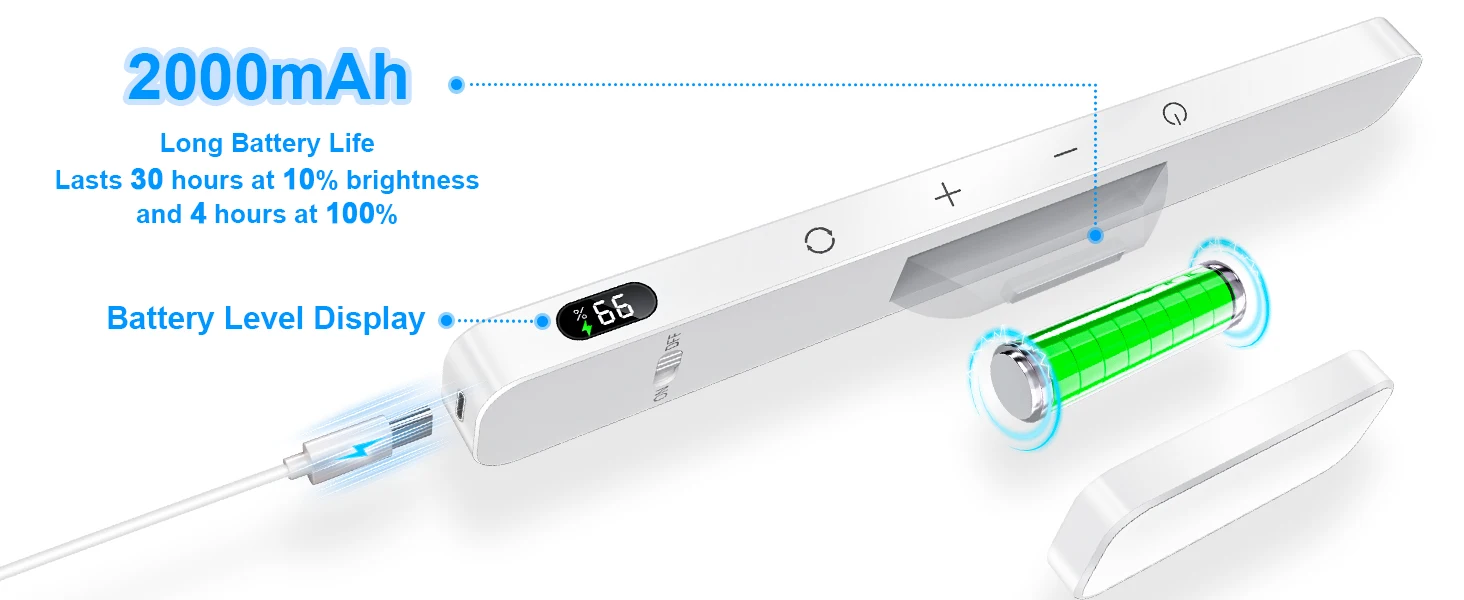 Luz nocturna regulable de 5W, luz de maquillaje ajustable de 3 colores con 2500mAh recargable para armario, mesita de noche y escritorio Luz nocturna regulable de 5W, luz de maquillaje ajustable de 3 colores con 2500mAh recargable para armario, mesita de noche y escritorio