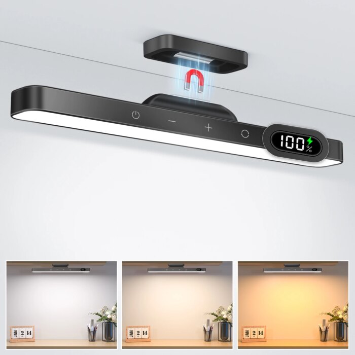 Luz nocturna regulable de 5W, luz de maquillaje ajustable de 3 colores con 2500mAh recargable para armario, mesita de noche y escritorio - Image 1