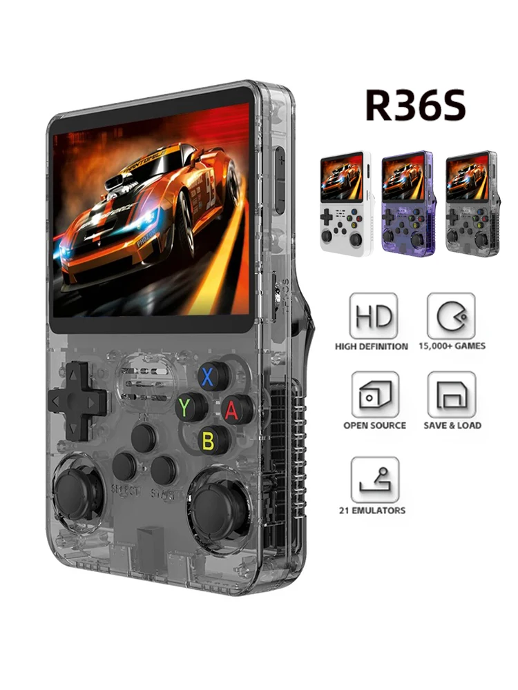 Consola de videojuegos portátil Retro R36S, 128G, sistema Linux, pantalla IPS de 3,5 pulgadas Consola de videojuegos portátil Retro R36S, 128G, sistema Linux, pantalla IPS de 3,5 pulgadas