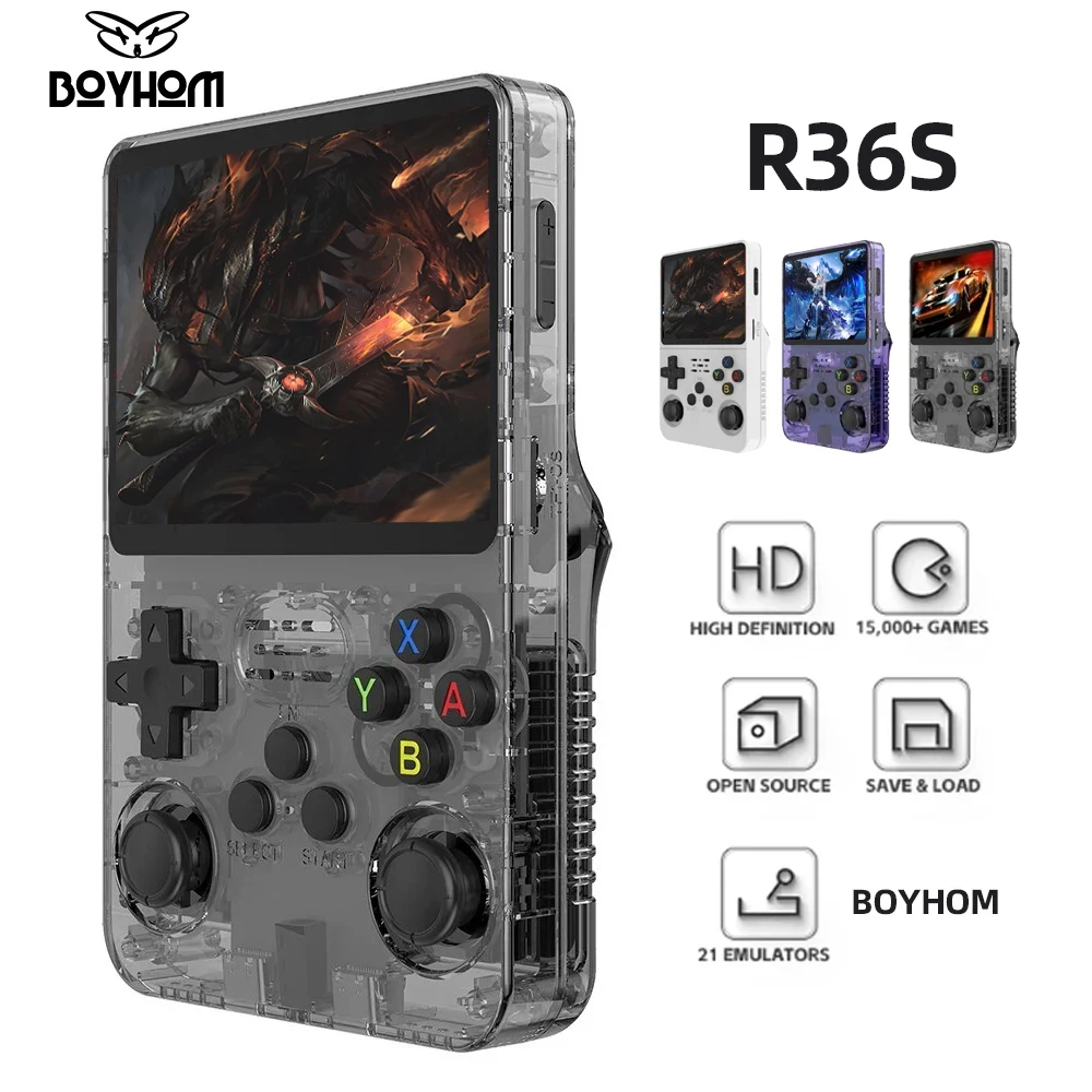 17251-jwugyh.jpg Consola de videojuegos portátil Retro R36S, 128G, sistema Linux, pantalla IPS de 3,5 pulgadas - Image 1
