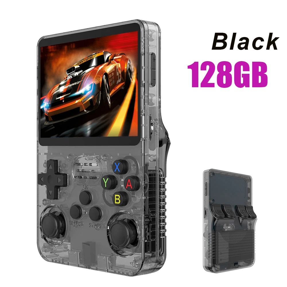 Consola de videojuegos portátil Retro R36S, 128G, sistema Linux, pantalla IPS de 3,5 pulgadas Consola de videojuegos portátil Retro R36S, 128G, sistema Linux, pantalla IPS de 3,5 pulgadas