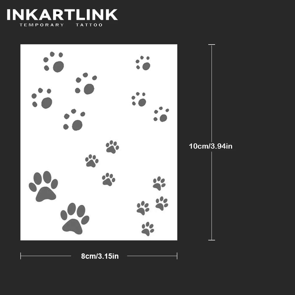 17382-4eluux.png Tatuaje temporal con estampado de patas de gato y perro, dura hasta 15 días, nueva tecnología, pegatina semipermanente mágica impermeable - Image 4
