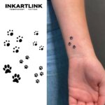 Tatuaje temporal con estampado de patas de gato y perro, dura hasta 15 días, nueva tecnología, pegatina semipermanente mágica impermeable