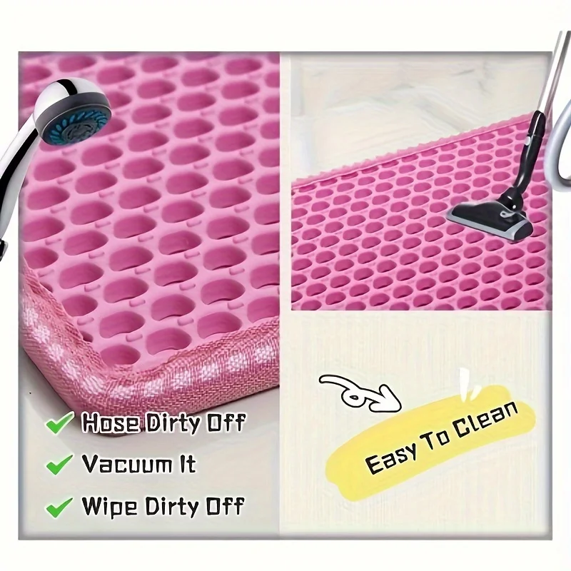 Estera de arena para gatos de gran tamaño, diseño avanzado de doble capa en forma de panal, resistente al agua para orina, fácil limpieza, Control de dispersión, se puede limpiar Estera de arena para gatos de gran tamaño, diseño avanzado de doble capa en forma de panal, resistente al agua para orina, fácil limpieza, Control de dispersión, se puede limpiar