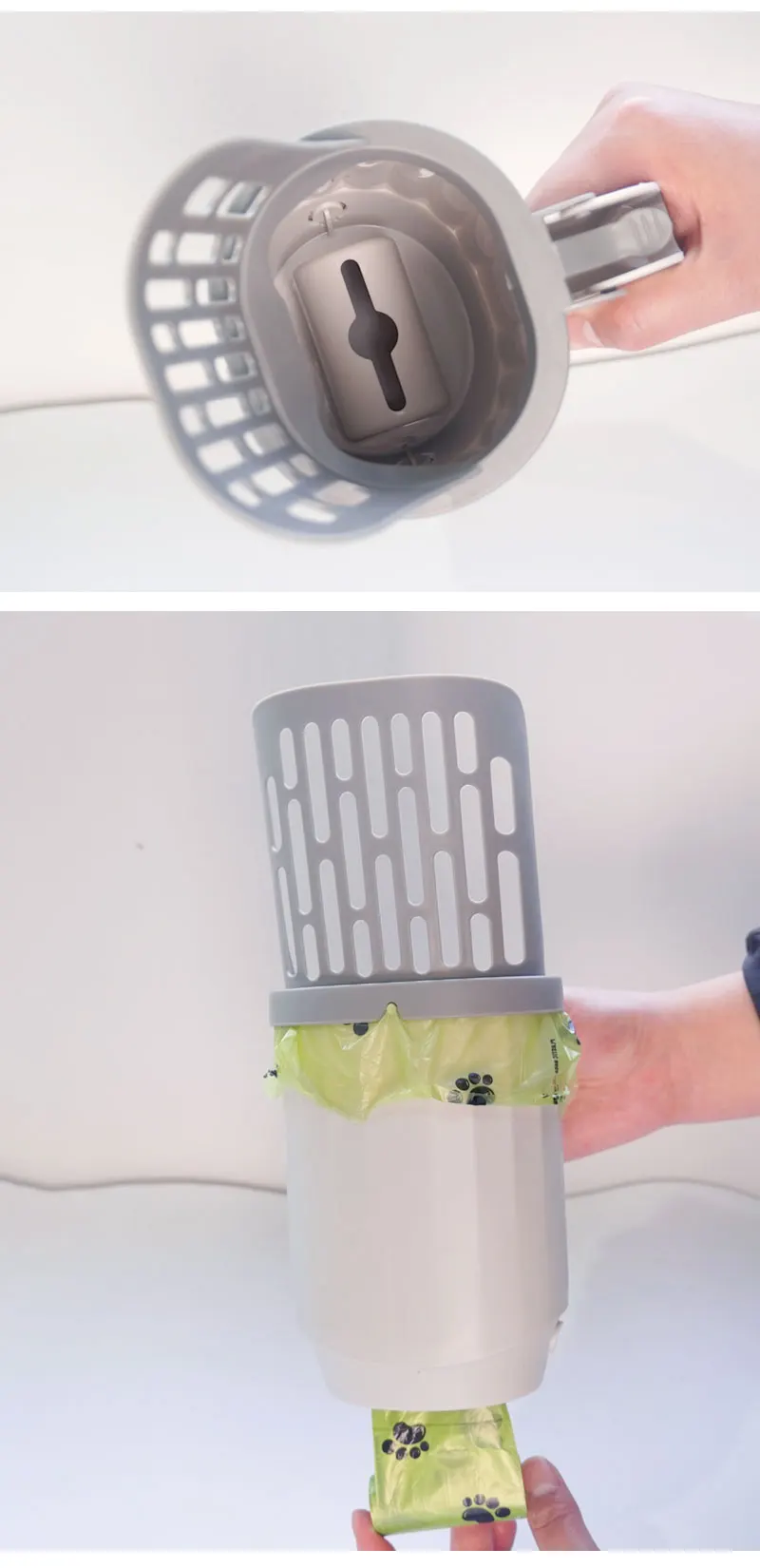 Pala para arena para gatos con bolsa de repuesto, filtro recolector de basura y eses, suministros de bolsas para recolector Pala para arena para gatos con bolsa de repuesto, filtro recolector de basura y eses, suministros de bolsas para recolector