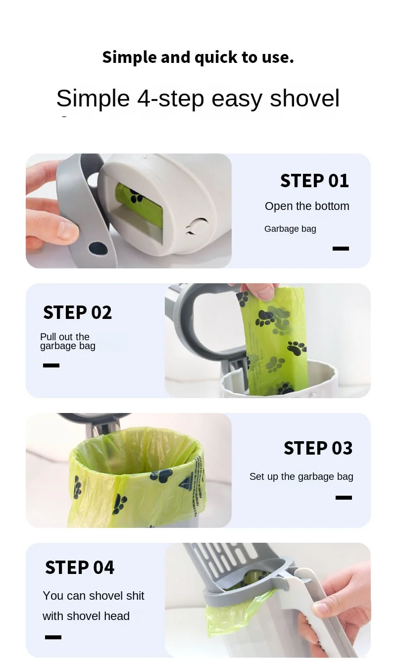 Pala para arena para gatos con bolsa de repuesto, filtro recolector de basura y eses, suministros de bolsas para recolector Pala para arena para gatos con bolsa de repuesto, filtro recolector de basura y eses, suministros de bolsas para recolector