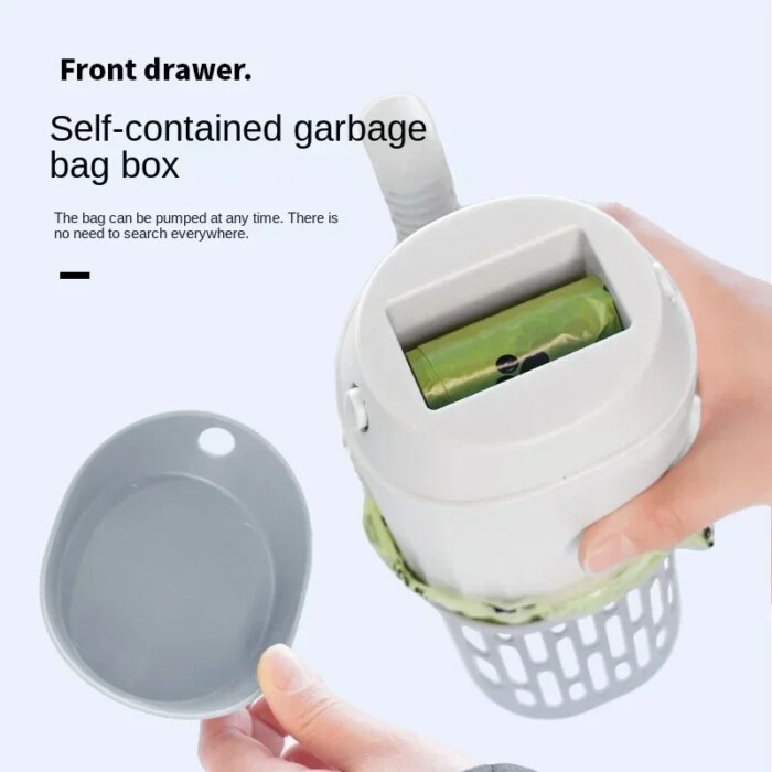 Pala para arena para gatos con bolsa de repuesto, filtro recolector de basura y eses, suministros de bolsas para recolector - Image 4