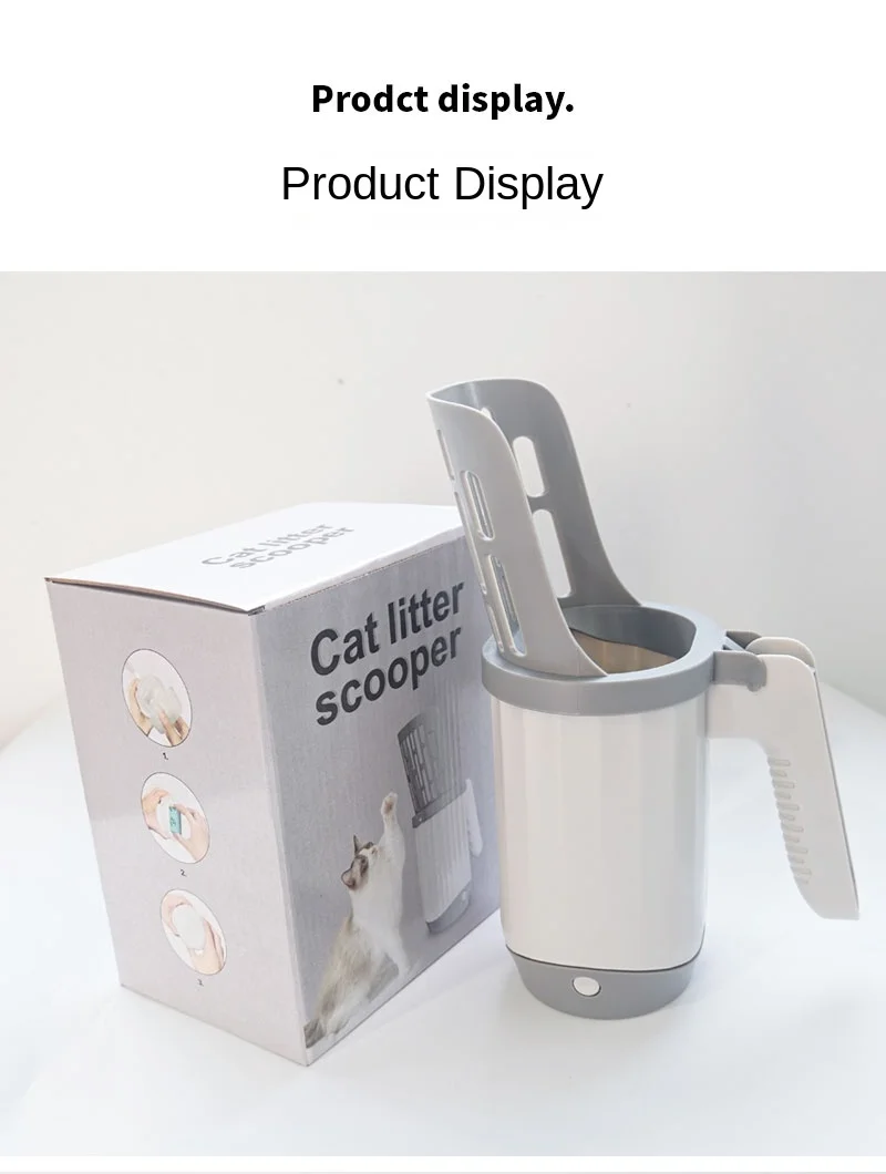Pala para arena para gatos con bolsa de repuesto, filtro recolector de basura y eses, suministros de bolsas para recolector Pala para arena para gatos con bolsa de repuesto, filtro recolector de basura y eses, suministros de bolsas para recolector