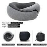 Almohada de viaje para el cuello, almohada en forma de U de espuma viscoelástica, soporte para el cuello de viaje estilo caracol, almohadas para dormir ajustables portátiles - Image 3