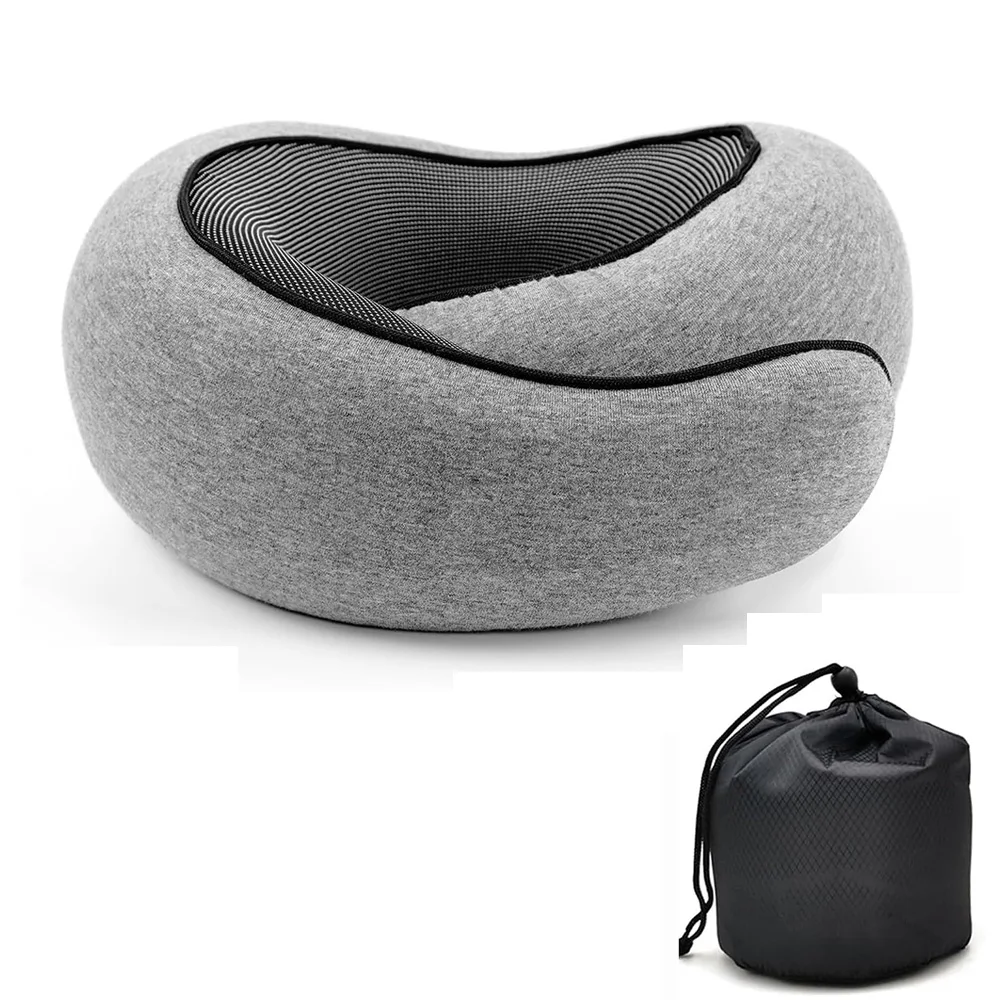 Almohada de viaje para el cuello, almohada en forma de U de espuma viscoelástica, soporte para el cuello de viaje estilo caracol, almohadas para dormir ajustables portátiles Almohada de viaje para el cuello, almohada en forma de U de espuma viscoelástica, soporte para el cuello de viaje estilo caracol, almohadas para dormir ajustables portátiles