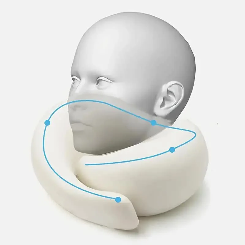 Almohada de viaje para el cuello, almohada en forma de U de espuma viscoelástica, soporte para el cuello de viaje estilo caracol, almohadas para dormir ajustables portátiles Almohada de viaje para el cuello, almohada en forma de U de espuma viscoelástica, soporte para el cuello de viaje estilo caracol, almohadas para dormir ajustables portátiles