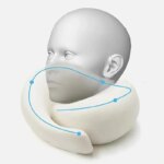 Almohada de viaje para el cuello, almohada en forma de U de espuma viscoelástica, soporte para el cuello de viaje estilo caracol, almohadas para dormir ajustables portátiles - Image 2