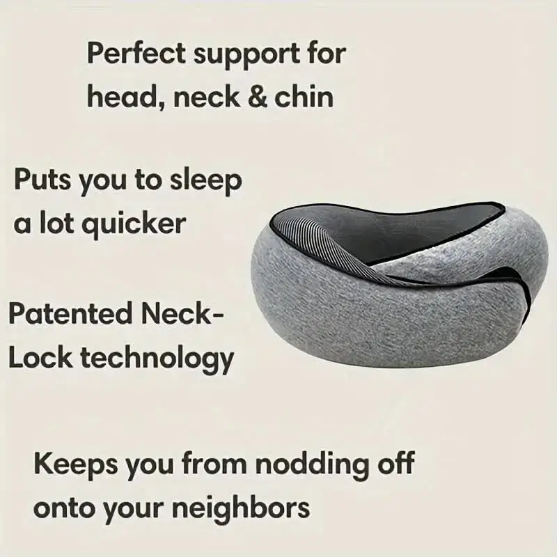Almohada de viaje para el cuello, almohada en forma de U de espuma viscoelástica, soporte para el cuello de viaje estilo caracol, almohadas para dormir ajustables portátiles Almohada de viaje para el cuello, almohada en forma de U de espuma viscoelástica, soporte para el cuello de viaje estilo caracol, almohadas para dormir ajustables portátiles
