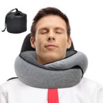 Almohada de viaje para el cuello, almohada en forma de U de espuma viscoelástica, soporte para el cuello de viaje estilo caracol, almohadas para dormir ajustables portátiles