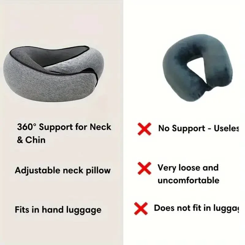 Almohada de viaje para el cuello, almohada en forma de U de espuma viscoelástica, soporte para el cuello de viaje estilo caracol, almohadas para dormir ajustables portátiles Almohada de viaje para el cuello, almohada en forma de U de espuma viscoelástica, soporte para el cuello de viaje estilo caracol, almohadas para dormir ajustables portátiles