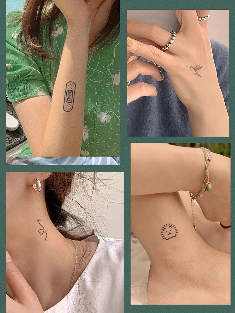 77 patrones de tatuaje temporales, lindos, impermeables, semipermanentes, no reflectantes 77 patrones de tatuaje temporales, lindos, impermeables, semipermanentes, no reflectantes