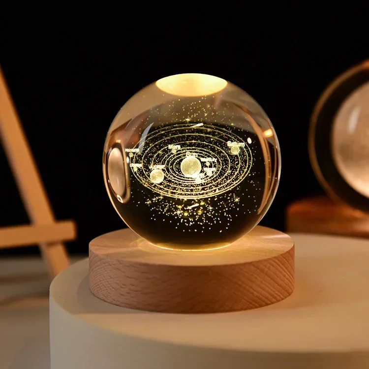 Luz nocturna LED USB, lámpara de bola de cristal de galaxia, lámpara de luna o planeta 3D, decoración del hogar Luz nocturna LED USB, lámpara de bola de cristal de galaxia, lámpara de luna o planeta 3D, decoración del hogar