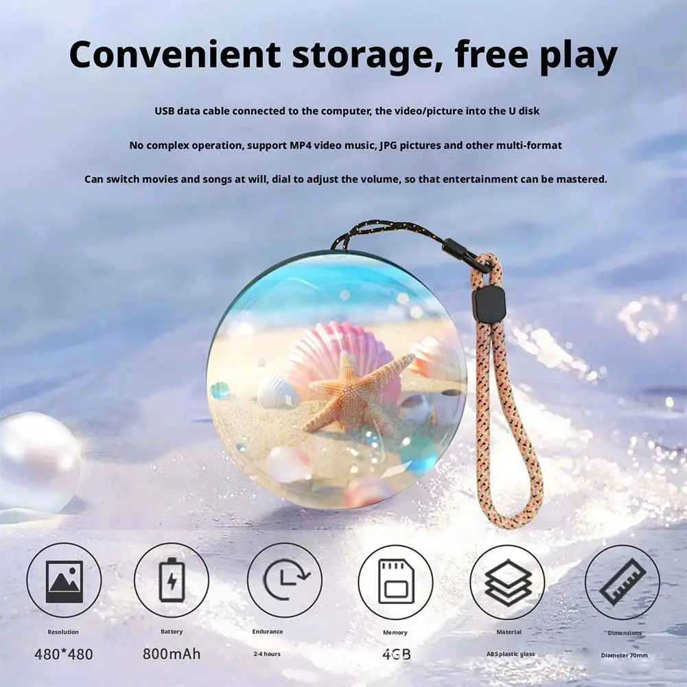 18526-jiivv3.jpg Reproductor de vídeo en bola de cristal 3D, bola electrónica de memoria, recuerdo para familiares y amigos - Image 2
