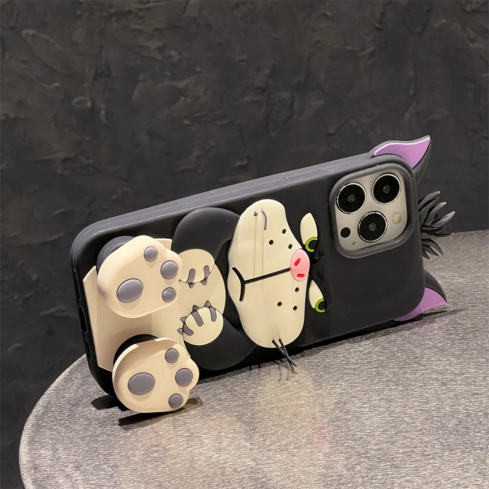 18575-fgtzkh.jpg Funda 3D Lucifer Cat Cenicienta para iPhone 11 12 13 14 15 16 Pro Max, funda de dibujos animados bonitos con soporte - Image 3