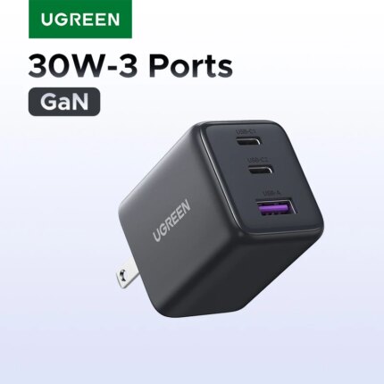 UGREEN 20W 30W GaN cargador Mini PD 3,0 USB C cargador de teléfono para iPhone 16 15 14 Pro Samsung S25 Xiaomi Tablet iPad Air
