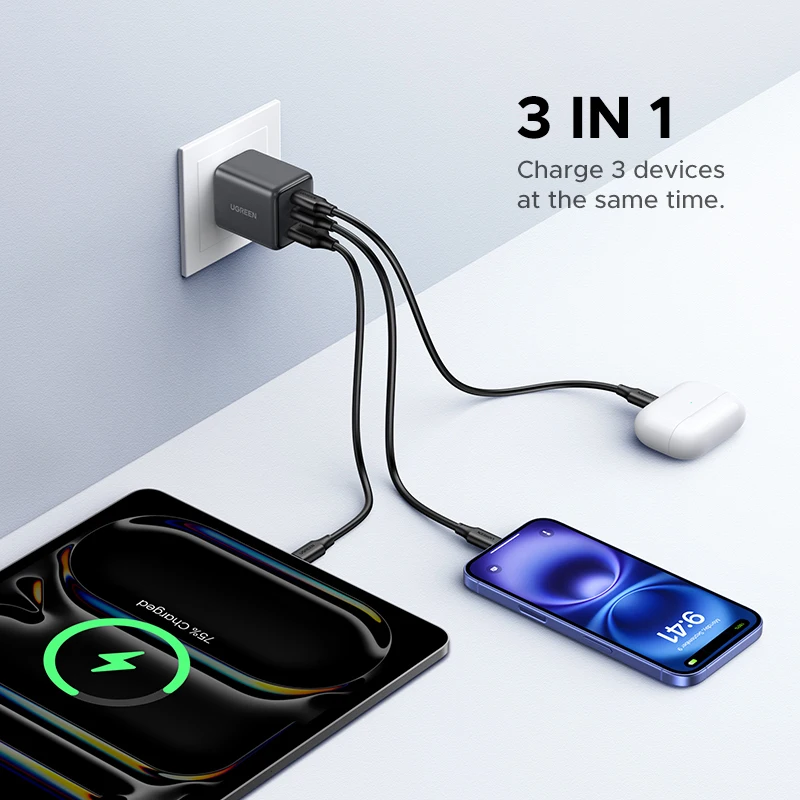 18666-qsx4q3.jpg UGREEN 20W 30W GaN cargador Mini PD 3,0 USB C cargador de teléfono para iPhone 16 15 14 Pro Samsung S25 Xiaomi Tablet iPad Air - Image 3