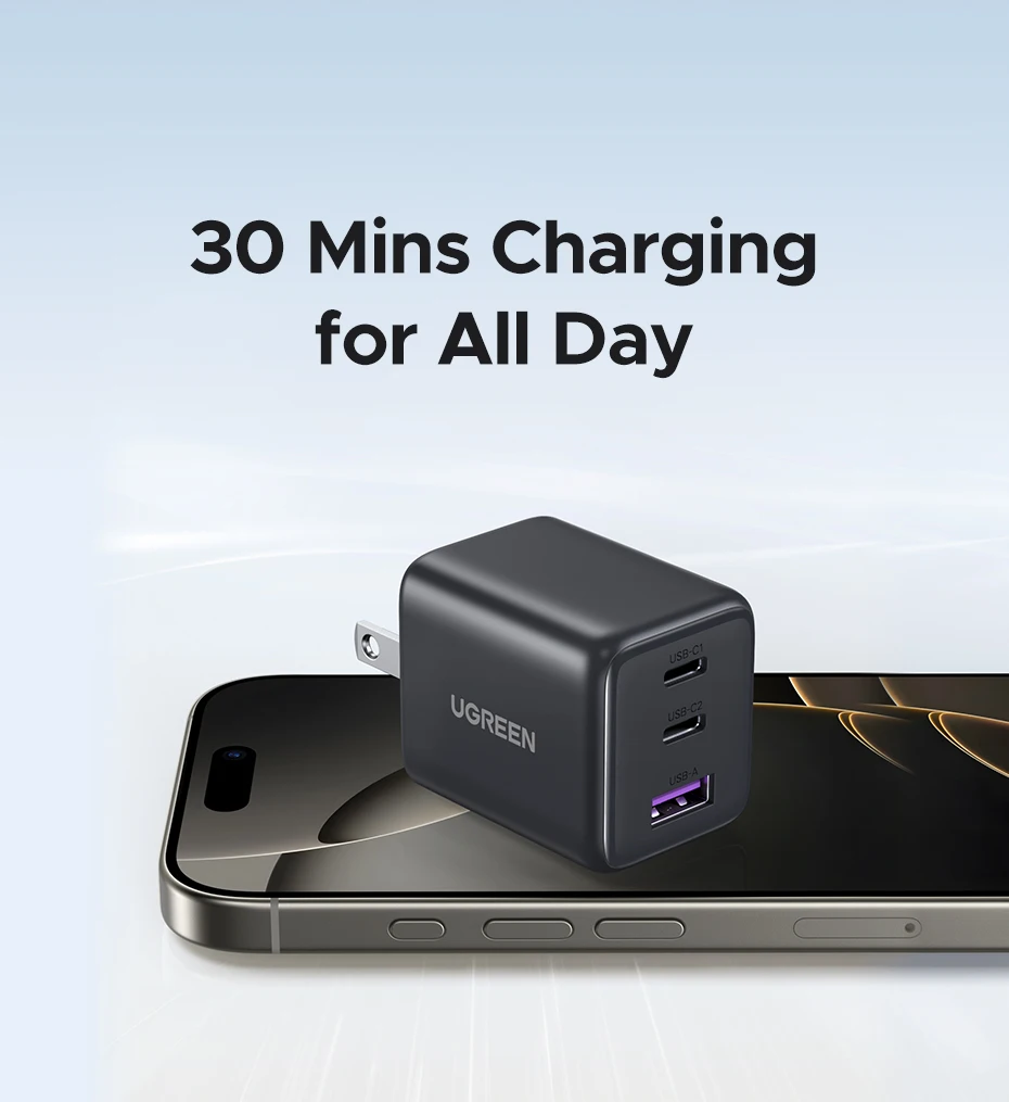 UGREEN 20W 30W GaN cargador Mini PD 3,0 USB C cargador de teléfono para iPhone 16 15 14 Pro Samsung S25 Xiaomi Tablet iPad Air UGREEN 20W 30W GaN cargador Mini PD 3,0 USB C cargador de teléfono para iPhone 16 15 14 Pro Samsung S25 Xiaomi Tablet iPad Air