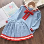 Girl's Warm Autumn Clothes Set with Skirt - Image 7