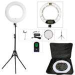White Dimmable LED Ring Light LED Lamp, Tripod and Bag Kit