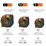 Rompecabezas redondo de madera de pavo real, rompecabezas de madera con forma de Animal Irregular, rompecabezas para adultos, juguetes, regalo de Festival para amigos y familiares - Image 2