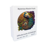 Rompecabezas redondo de madera de pavo real, rompecabezas de madera con forma de Animal Irregular, rompecabezas para adultos, juguetes, regalo de Festival para amigos y familiares - Image 6