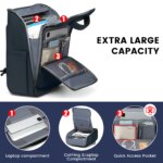 Mochila con ruedas para negocios, bolsa de mano para cabina, impermeable, para viajes de negocios, bolsas para ordenador portátil, bolsas de equipaje de mano de 18 pulgadas - Image 4